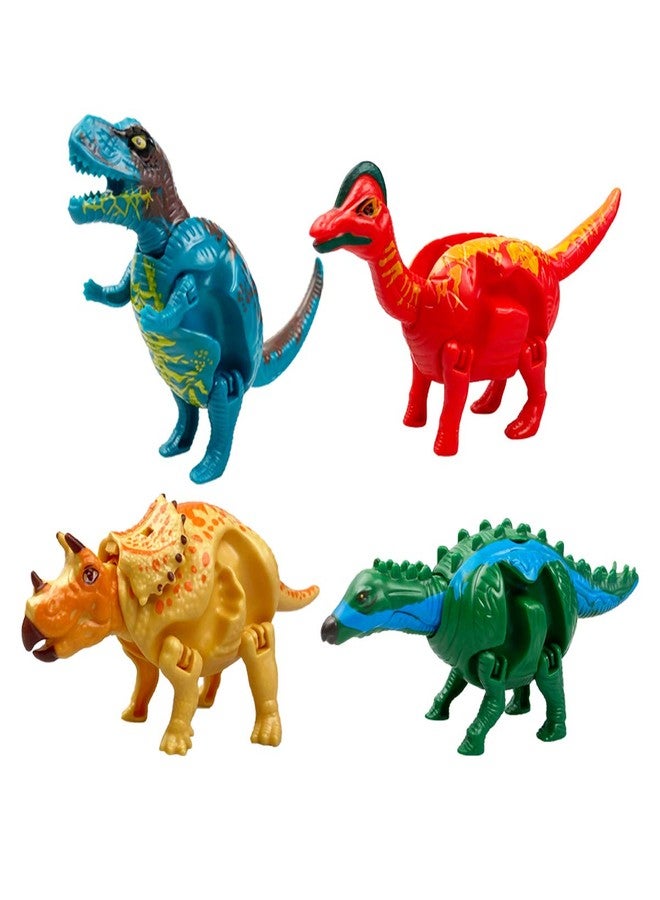 JoFAN 4 Pack Jumbo Dinosaur Deformation Eggs Prefilled Plastic Easter Eggs with Toys Inside for Kids Boys Girls Toddlers Easter Basket Stuffers Gifts Party Favors - Image 4